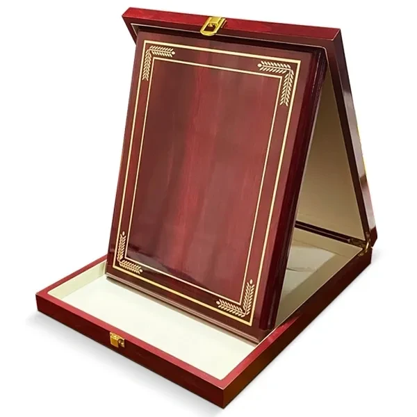 Placa de cristal rectangular grabada reconocimiento