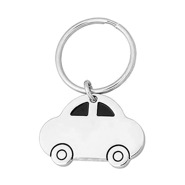 Llavero metálico auto personalizado plateado
